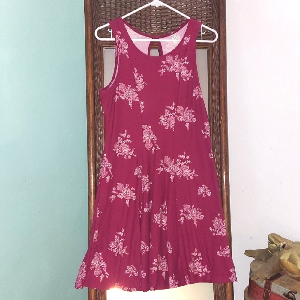 Mudd brand Deep Red Knit Dress with flowers